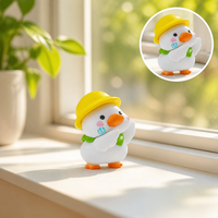 Figurines de canards miniatures en PVC, décorations pour tableau de bord de voiture, porte-clés, artisanat, ornements de canards, vente chaude