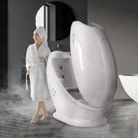 Cápsula de hidroterapia de sauna de ozono infrarrojo Cápsula de spa de luz LED con máquina de fumigación de calentamiento de vapor