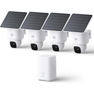 Eufy Security SoloCam E30 Pack de 4 caméras solaires sans fil d'extérieur, clarté 2K, suivi IA à 360°, sans frais mensuels - Product Image 1