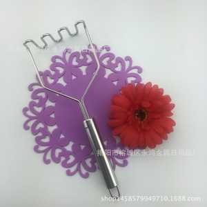 Écrase-pommes en acier inoxydable, design ondulé, compatible lave-vaisselle, outil de cuisine pour légumes et pommes de terre, fabriqué à Jieyang - Product Image 2