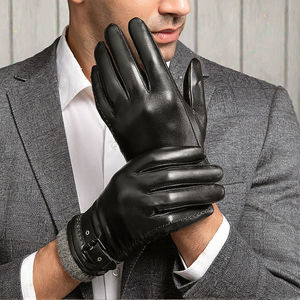 Winter Cold Warm Cycling Outdoor Sports <b>Gloves</b> High-end Durable Fur Sheepskin Driving <b>Touchscreen</b> Men's - Product Image 3