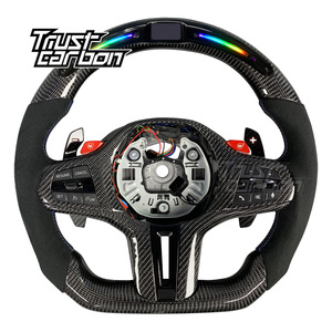 Volante de Fibra de Carbono Personalizado con LED para <span class=keywords><strong>BMW</strong></span> Serie 3 4 5 6 7 8 G20 G2X G3X M3 M4 M5 330i <span class=keywords><strong>330e</strong></span> 340i 440i - Product Image 1