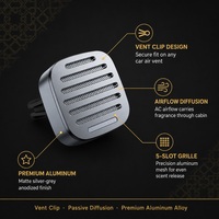 YUEHANGTC Désodorisant de voiture à clipser en alliage d'aluminium, sans batterie, 5 fentes, grille en maille, pour grille d'aération automobile
