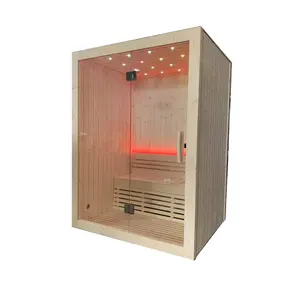 Beauty health temperature computer control colorful therapy nature solid wood sauna room