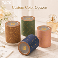 Tube en papier jetable personnalisé de qualité alimentaire avec couvercle fenêtré pour capsules d'huile de poisson, gommes, chocolats, biscuits, emballage hermétique avec logo en feuille d'or