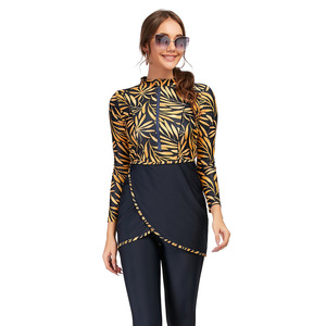 SIPO-Burkini islámico para mujer, traje de baño modesto musulmán, trajes de baño de talla grande de manga larga - Product Image 2