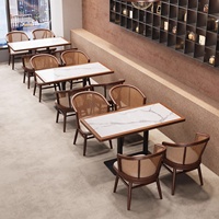 Meubles de restaurant sur le thème de l'Asie du Sud-Est, table et chaises en bois massif pour usage commercial et hôtelier, modèle YCS-2025-001