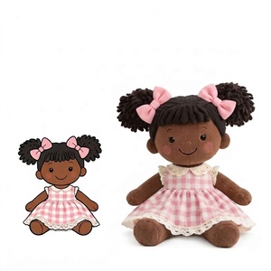 Jouets personnalisés, poupée en peluche douce, jouet en peluche africain personnalisé, poupée en pyjama, poupée câline <span class=keywords><strong>pour</strong></span> le coucher, compagnon de nuit <span class=keywords><strong>pour</strong></span> enfants, peluche personnalisée - Product Image 5