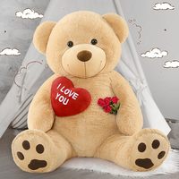 MorisMos Grand Ours en Peluche Marron de 1,80 Mètre avec Cœur Rouge « Je T'aime » – Cadeau Idéal pour Anniversaire Petite Amie/Petit Ami/Épouse/Amant