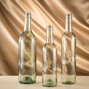 Envase Clásico Redondo para Licor Pernod Sherry Cider, Botella de Vidrio Transparente para <span class=keywords><strong>Pisco</strong></span>, Champán, Vino Claret de 375/500/750 ml con Tapa ROPP - Product Image 1