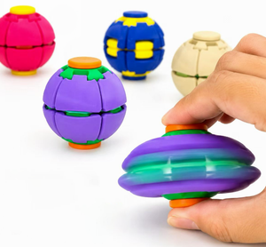 0728 One-hand Operation <b>Press</b>-to-spin Squishy Ball Self-spinning Fidget Portable Mechanical Stress Relief Toy for Adhd - Product Image 1