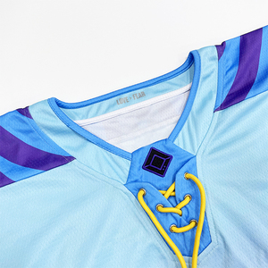 Maillot de hockey sur glace personnalisable OEM, design personnalisé, impression par sublimation de couleur, Spandex/Coton, séchage rapide, respirant, sur mesure - Product Image 5