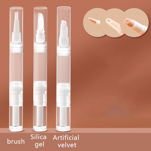 Pinceau de maquillage professionnel avec tête en forme d'éventail, conteneur cosmétique vide de voyage pour huile à ongles, en poils et silicone - Product Image 4