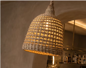 Compre Lámpara Colgante de Ratán Tejido Natural Moderno, Forma de Campana, Iluminación Ambiental Cálida para Cafetería, Restaurante, Sala de Estar - Product Image 2