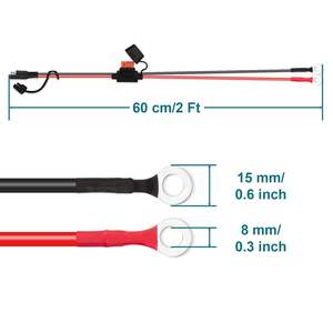 Kabel Ekstensi Tembaga SAE 2FT 10AWG Berisolasi PVC 110V Adaptor Konektor Baterai Kabel Aksesori Harness - Product Image 3