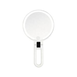 Espejo de Maquillaje Portátil de Mano, Doble Cara, con Luz LED, Recargable, Diseño Plegable para Viajes y Uso en Escritorio - Product Image 1