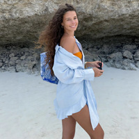 Ensemble décontracté de plage pour femme - Robe deux pièces en imitation coton et lin anti-UV Été 2026
