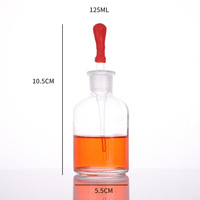 Bouteille de réactif en verre de laboratoire brun ambré 30ml 60ml 125ml 250ml Pot de stockage pour perfusion médicale Pipette compte-gouttes en verre en caoutchouc Vente en gros