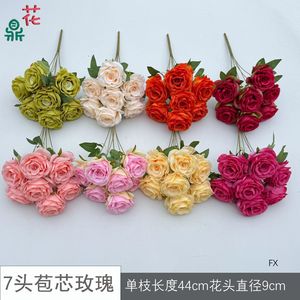 Bouquet de roses en soie style coréen, 7-9 têtes, fleurs artificielles faites à la main pour mariage, décoration de la maison, Saint-Valentin - Product Image 2