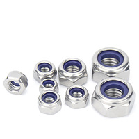 Écrous Nylock DIN985 M12 M3 M8 en acier inoxydable, écrous hexagonaux à insert nylon, écrous de verrouillage hexagonaux