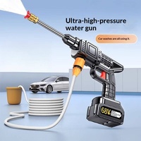 Alat Cuci Mobil Semprotan Air Bertekanan Tinggi 220V Pompa Pembersih Lantai Kuat Nirkabel Super-Pressurized Lithium ABS
