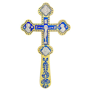 HT Mano Sosteniendo Gran Tamaño Religioso Ortodoxo Cruz Chapado en Oro Aleación Grande Jesús Cruz <span class=keywords><strong>Padrino</strong></span> Oración Cruz - Product Image 5