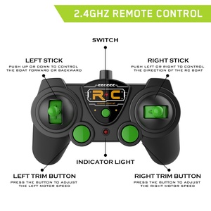 2.4GHz High Speed <b>RC</b> Boat 20km/h Remote <b>Control</b> Speed Boat with Rechargeable Battery Waterproof Outdoor Toy for Kids - Product Image 5