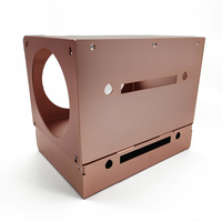 Boîtier métallique anodisé or rose de haute qualité, sur mesure, en tôle chromée, fabrication de tôlerie premium