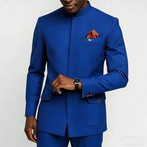 Completo Elegante da Uomo Blu Navy, Giacca e Pantaloni, Set Completo Monopetto con Risvolto, Abbigliamento Maschile di Lusso - Product Image 6