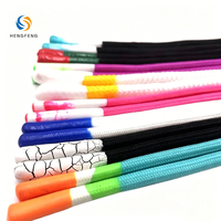 Cordon rond multicolore en polyester avec embout en silicone bicolore pour sweats à capuche et baskets