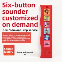 Module sonore en plastique à 6 boutons pour livres illustrés, boîte vocale à 6 touches en forme de vague activée par la pression