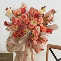 Buket Pengantin Mewah Warna Pink, Bunga Calla Lily Anggrek Buatan Ramah Lingkungan, Tahan Air, dari Kertas Sintetis PE untuk Pernikahan dan Rumah