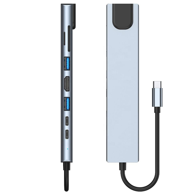 7-in-1 Multifunction Video USB Switch Hub USB 3.0 Dual Monitor Docking Station Multiport Adapter for Splitter Multiadapter Hub