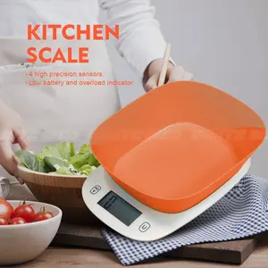 Newest Design 5kg ABS Electronic Kitchen Food Measuring Tools LCD Display Mini Digital Scale With 1.1litre Reusable Bowl