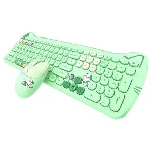 2023 Computer Accessories Series 2.4G Wireless Cute Keyboard Mouse and Pad combo for Christmas Gift