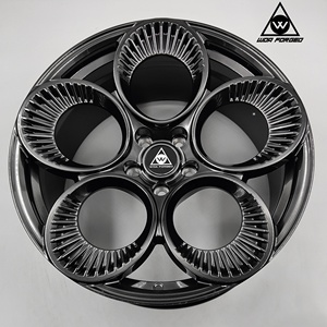 Rines de Aleación Forjados de 5 Turbinas en Negro Brillante Personalizados de <span class=keywords><strong>18</strong></span> 19 20 21 22 Pulgadas para <span class=keywords><strong>Alfa</strong></span> Romeo <span class=keywords><strong>Mito</strong></span> 159 4c Giulia Giulietta Stelvio - Product Image 5