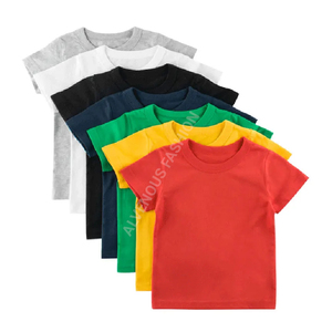 Camiseta personalizada de calidad de exportación altamente recomendada para niños, camiseta de gran tamaño de algodón liso con hombros caídos y manga corta con cuello redondo para niños - Product Image 3