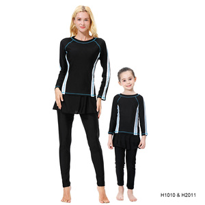 Maillot <span class=keywords><strong>de</strong></span> <span class=keywords><strong>bain</strong></span> 3 pièces pour enfants, ensemble assorti, pour mère et fille, vêtements islamiques, costume <span class=keywords><strong>de</strong></span> plage, hidjab, nouvelle collection - Product Image 1
