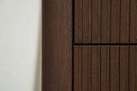 Meuble-lavabo mural cannelé avec vasque en céramique, miroir LED à cadre en bois, ensemble de meuble-lavabo flottant moderne