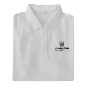 Venta al por mayor de camisetas de golf de gran tamaño con logotipo personalizado de rendimiento de los hombres de secado rápido cuello en V acanalado camisetas de golf de estilo vintage