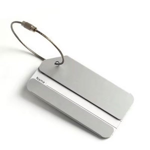 Étiquette à bagages <span class=keywords><strong>en</strong></span> cuir personnalisée de haute qualité avec boucle <span class=keywords><strong>en</strong></span> acier inoxydable, étiquette d'identification personnalisée <span class=keywords><strong>en</strong></span> alliage d'aluminium - Product Image 2