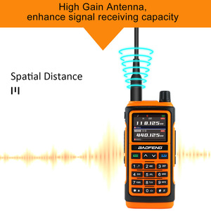Baofeng Uv 17 Talkie-walkie toutes bandes avec écran couleur de 1,77 pouce, batterie rechargeable, orange - Product Image 4