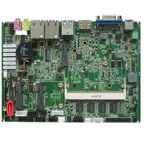 팬리스 메인 보드 3 Gb 램이있는 듀얼 채널 ddr2 6xCOM 5 * USB 인텔 아톰 CPU N2800 산업용 마더 보드