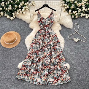 Vestido Midi de Verano para Mujer, Estilo A-Line, Sin Mangas, Estampado, Corte Imperio - Product Image 5