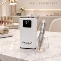 Perceuse à ongles électrique professionnelle portable OEM 35000 tr/min avec embout en plastique et brosse en carbone, type de prise UK & US, numéro de modèle