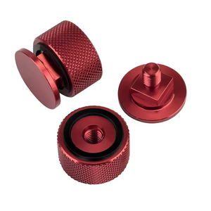 CNC Milled Aluminum Quick Lock Knob, Red Anodized Thumb Screw For Automotive/Marine Use - Product Image 1