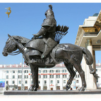 Sculpture animalière en métal de style moyen-orient Sculpture en bronze de chevaux arabes avec fontaine