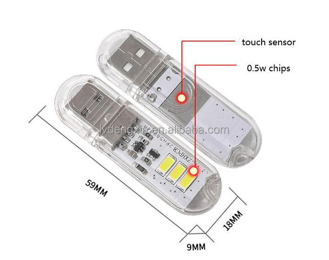 Touch Switch DC5V USB LED Mini Book Light LED Desk Reading Lamp 8led Camping Computer Portable USB Night Light for Pc Laptop