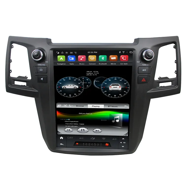 تسلا الروبوت 9.0 PX6 سيارة نظام الوسائط المتعددة سيارة فيديو مشغل أسطوانات للسيارة لاعب لتويوتا فورتشنر 2008-2015 مع Google Play/CarPlay