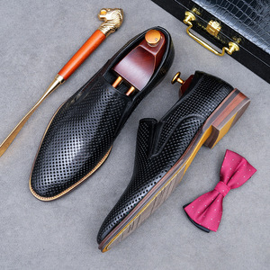 Chaussures habillées d'été pour hommes ASTON M.JAZZ, en cuir véritable, à semelle souple, respirantes, style Oxford pointu, décontractées et professionnelles, à lacets - Product Image 4